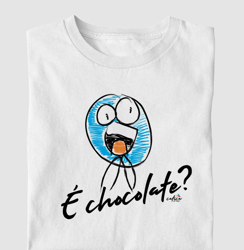 Camisa adulto de Algodão com estampa "É chocolate?"