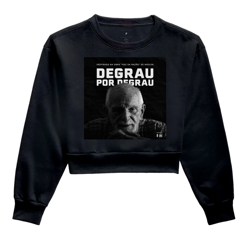 Cropped Moletom Um Degrau Por Vez - Álbum Voz da Razão