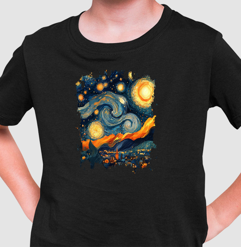 Camiseta Kids Noite estrelada em Amsterdã