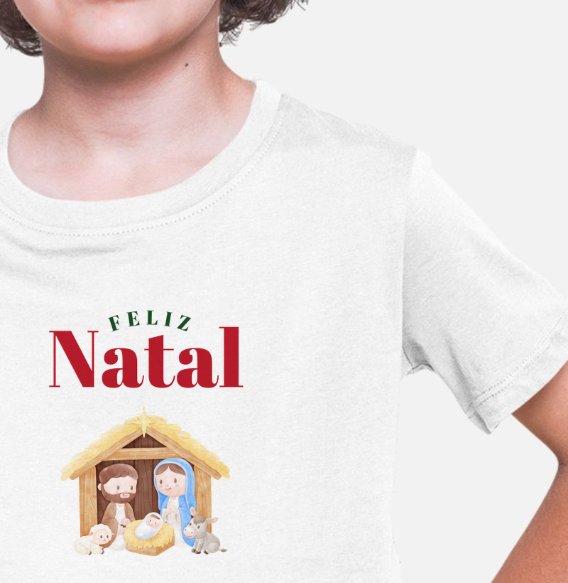 Camiseta Infantil Feliz Natal — Nascimento