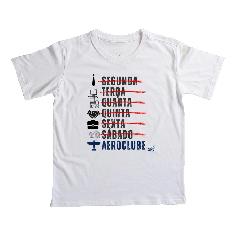 Camiseta Infantil - Dias da Semana e Aeroclube