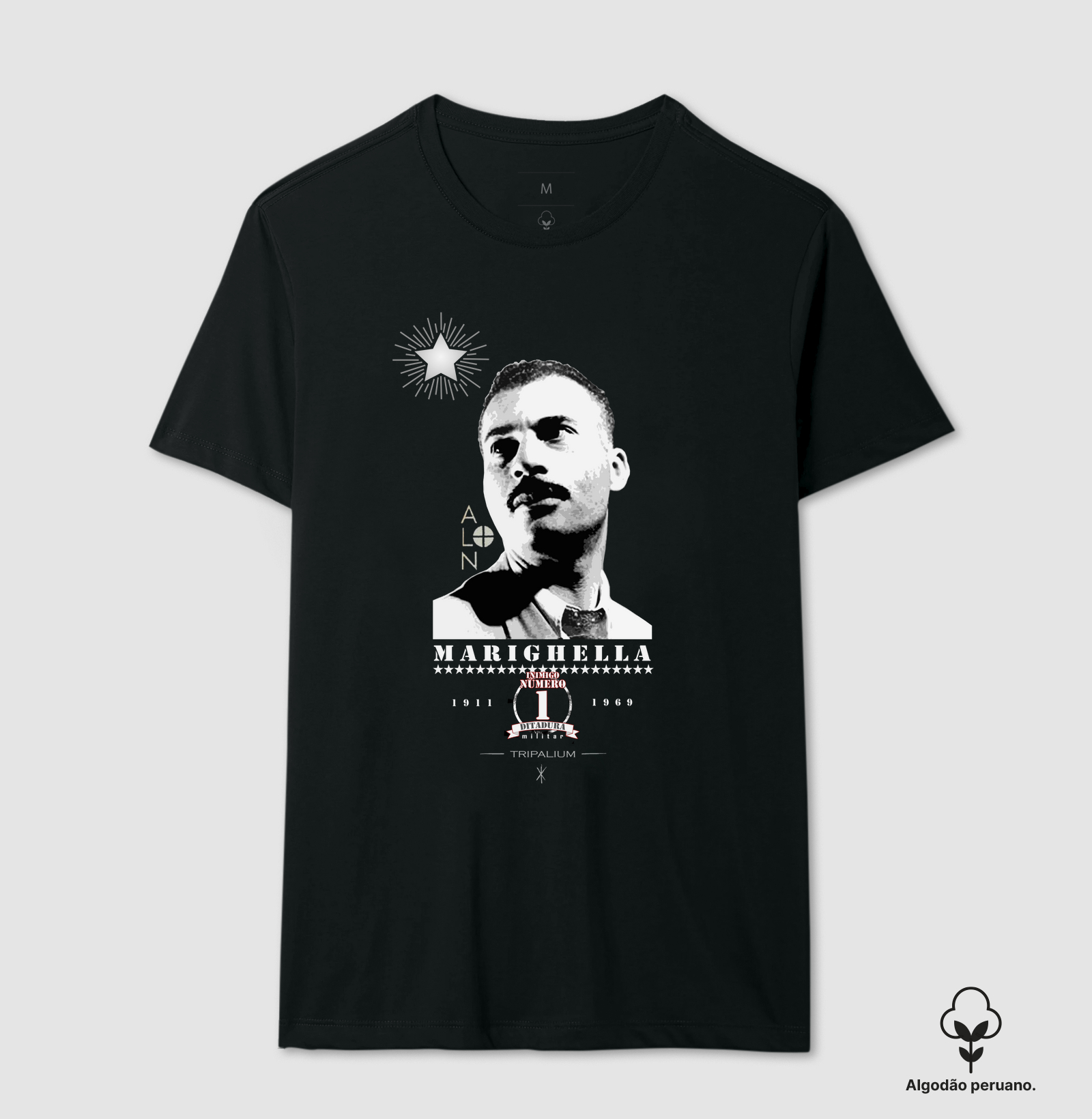 Camiseta Marighella algodão peruano