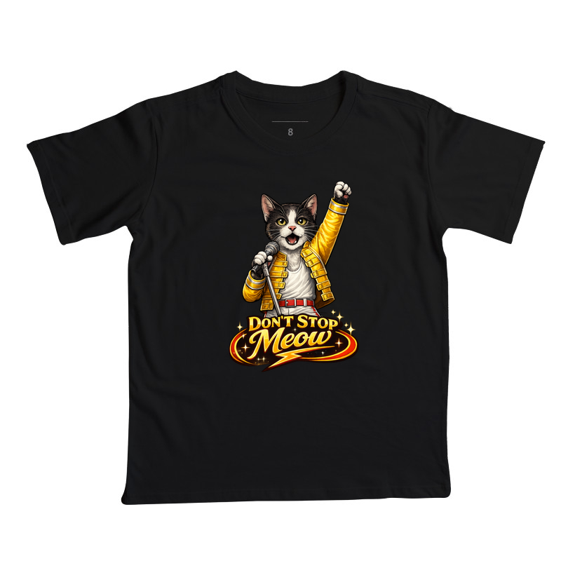 Camiseta Freddie Mercury Don't Stop Meow