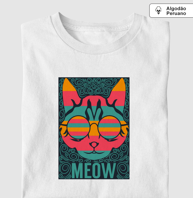 Camiseta Algodão Peruano Cat Meow