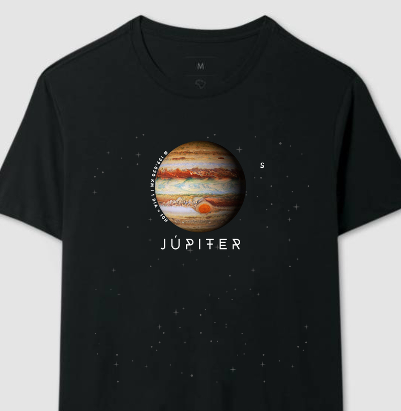 Júpiter, o Gigante Benevolente. Camiseta Supernova Estampada 