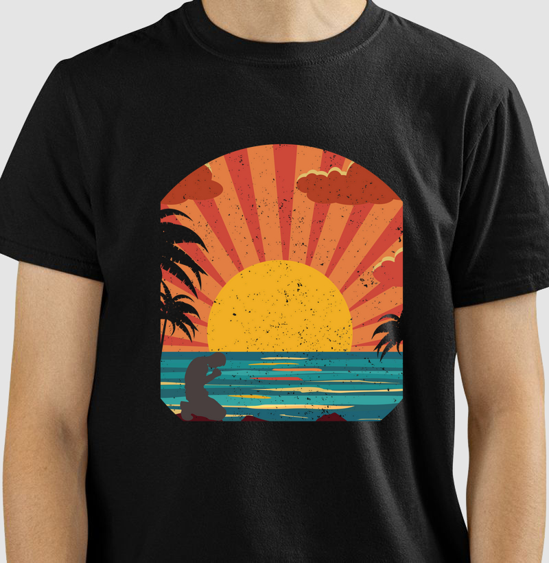 Camiseta oração por do sol,