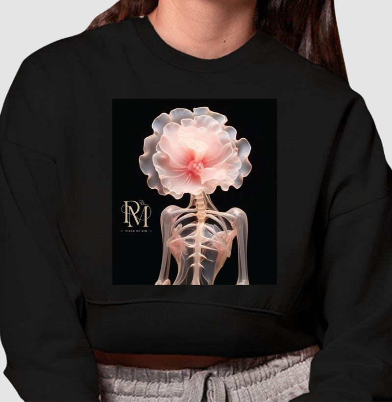 Cropped Moletom - Flower Rosé
