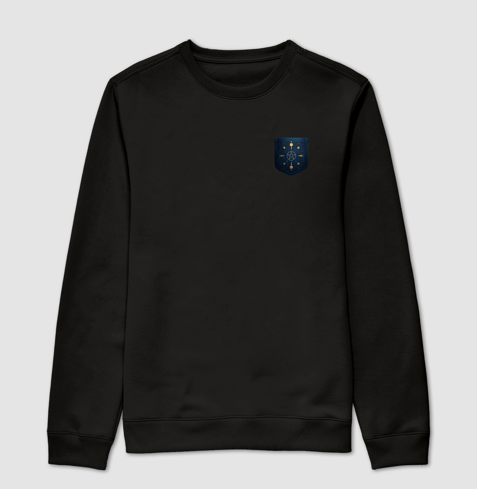 Camiseta Pentagrama com Fases da Lua – Ritmo Cósmico, Magia Natural e Equilíbrio