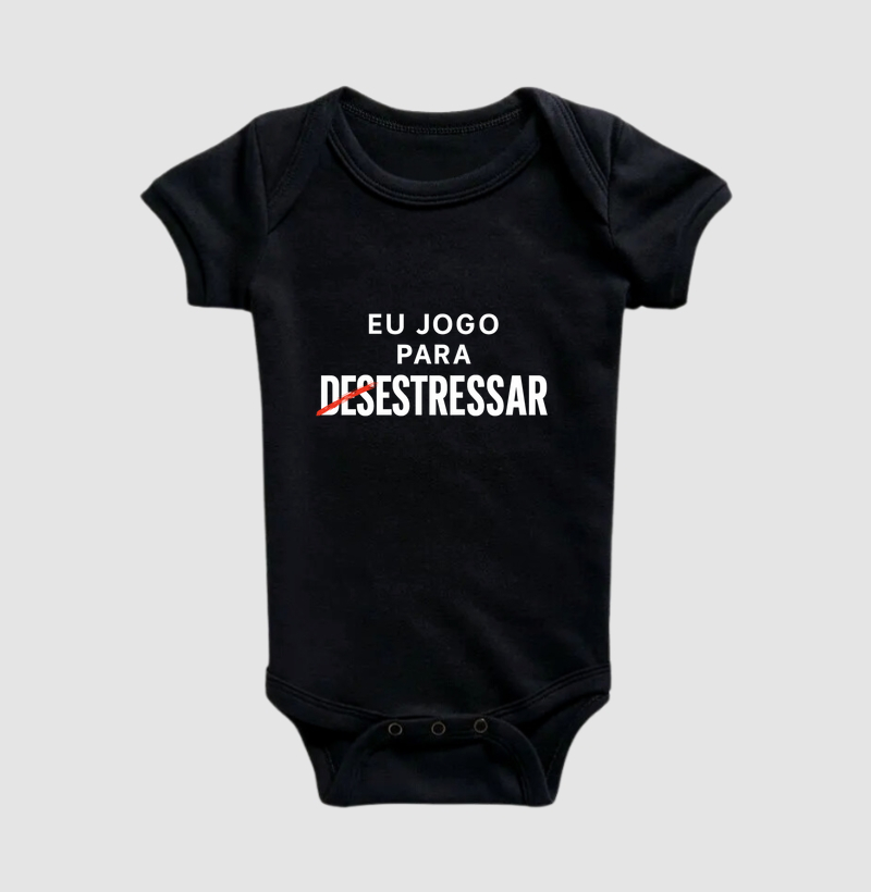 Camiseta “Eu Jogo Pra Desestressar” – Gamer Raiz, Estresse de Elite