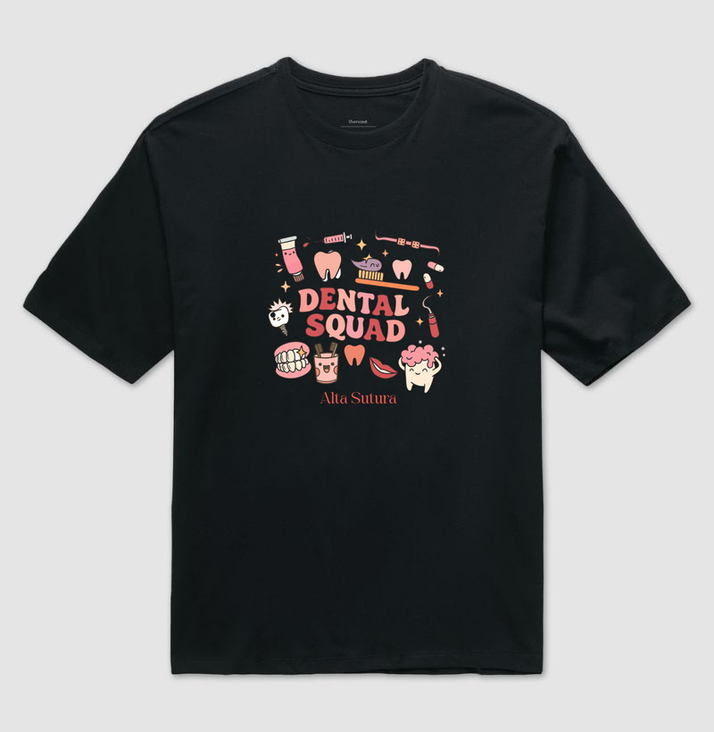 Camiseta Unissex Oversized 100% Algodão - Dental squad