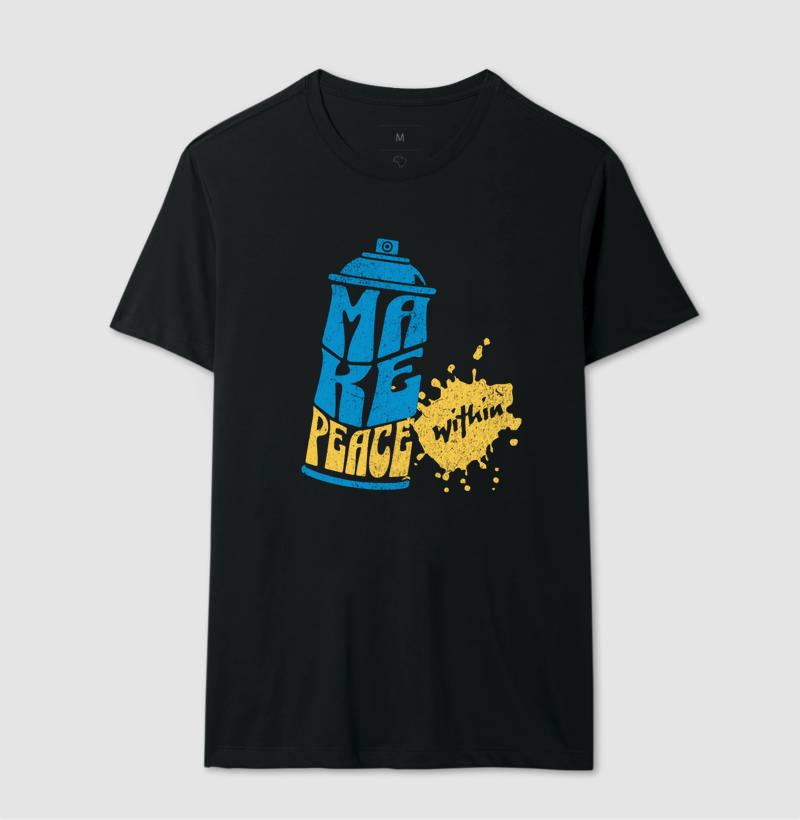 🟡 Camiseta “Make Peace Within” – Arte Urbana, Mensagem Poderosa