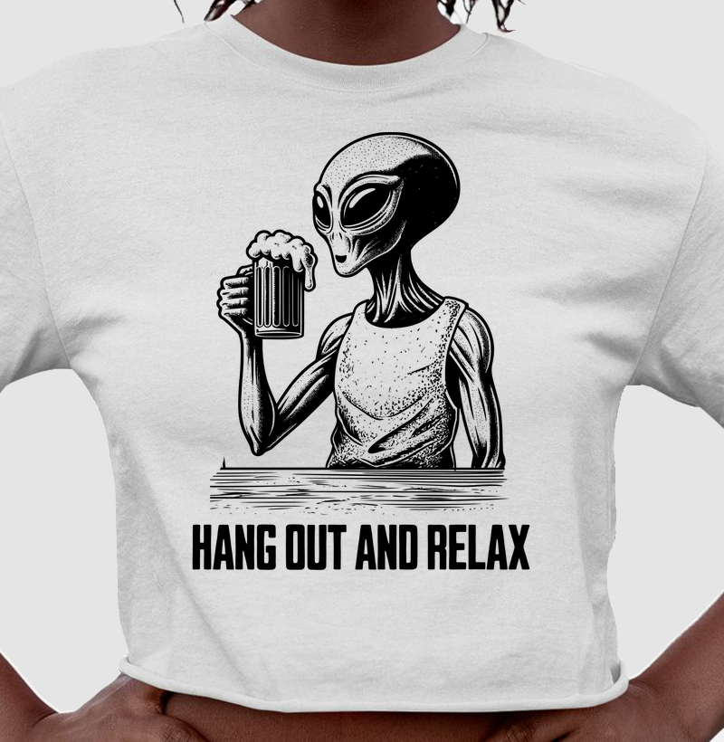 Relax com Estilo: Cropped - Design Alienígena Único