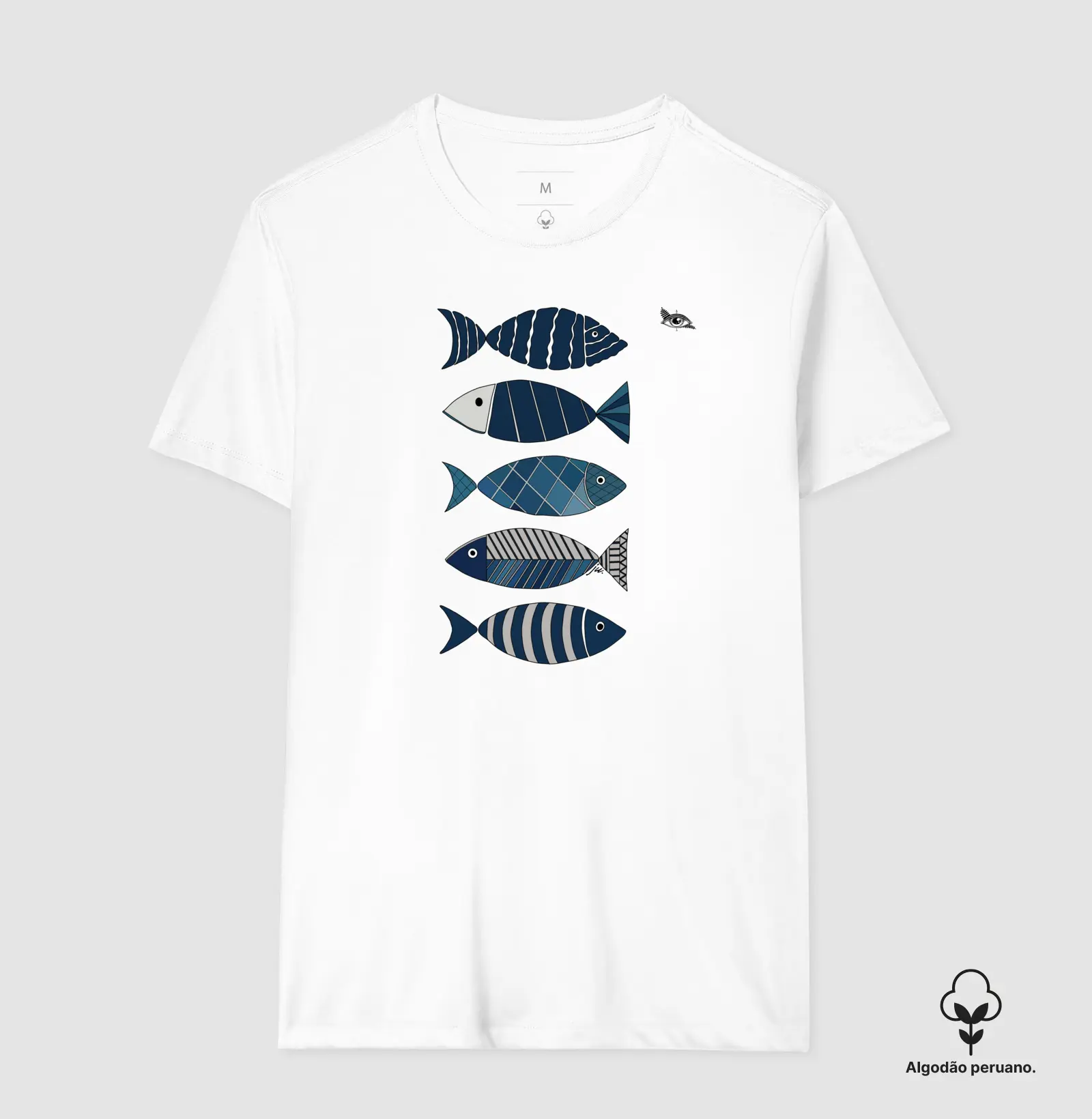 Camiseta Algodão Peruano Peixes