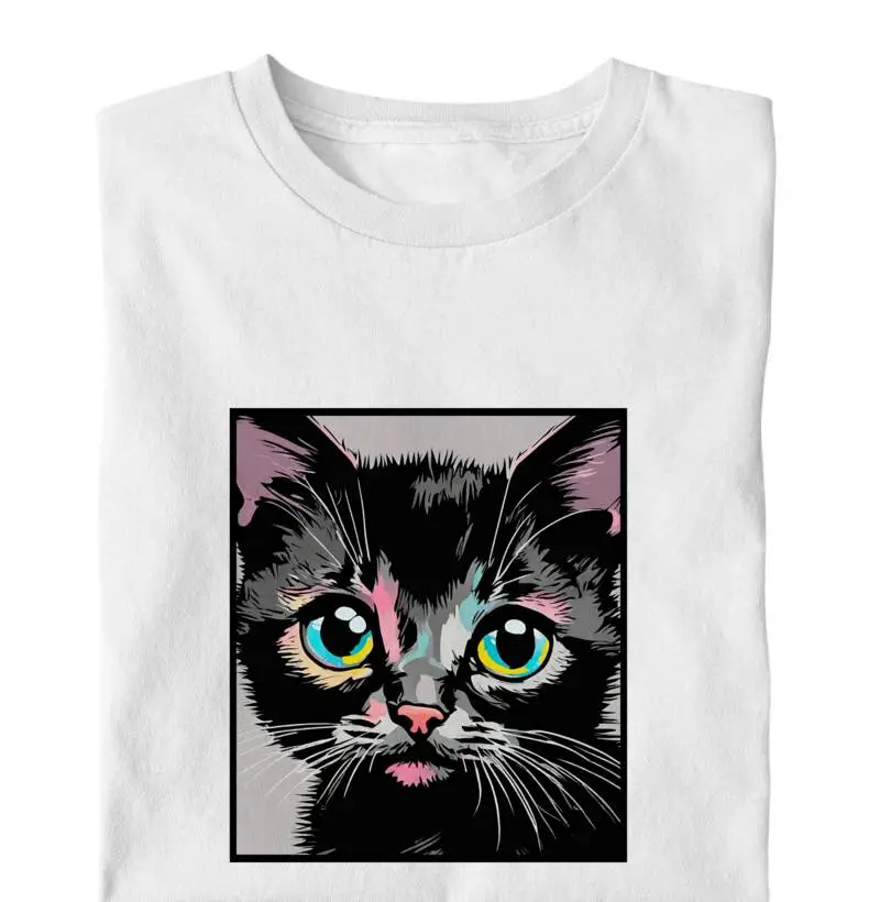 Camiseta Reserva Ink - Gato Preto e Colorido