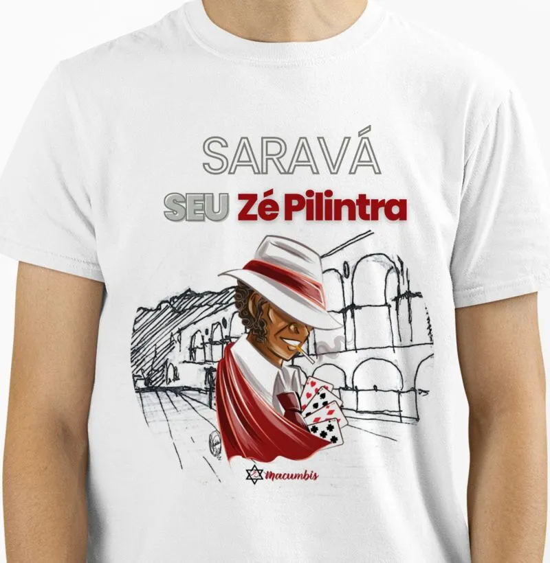 Camiseta Saravá Seu Zé Pilintra da Lapa Masculina ou Feminina Escolha a Cor