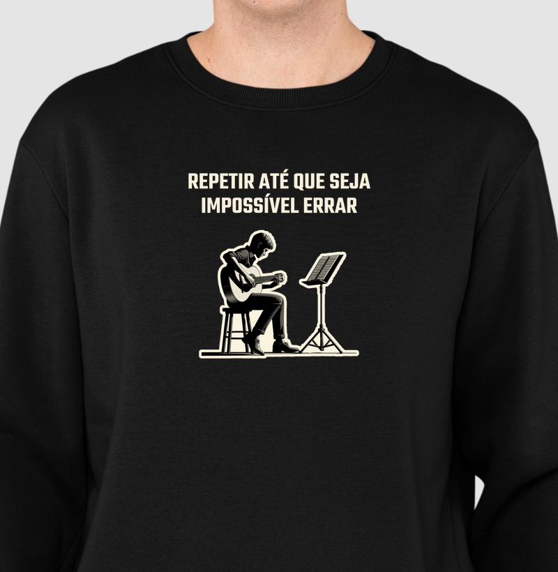 Camisa "Repetir até que seja impossível errar"