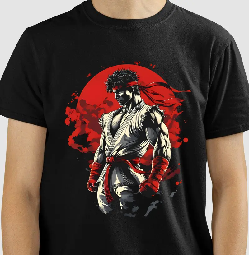 👊 Camiseta Ryu – Street Fighter Red Sun