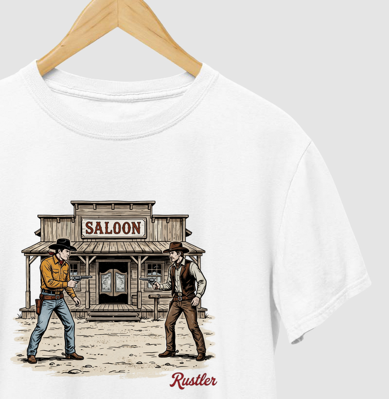 Camiseta Western Duel – Old West Saloon Showdown
