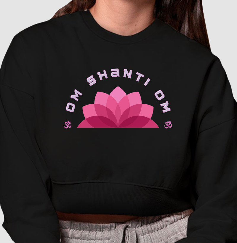 HONESTEE OM SHANTI OM Cropped Moletom