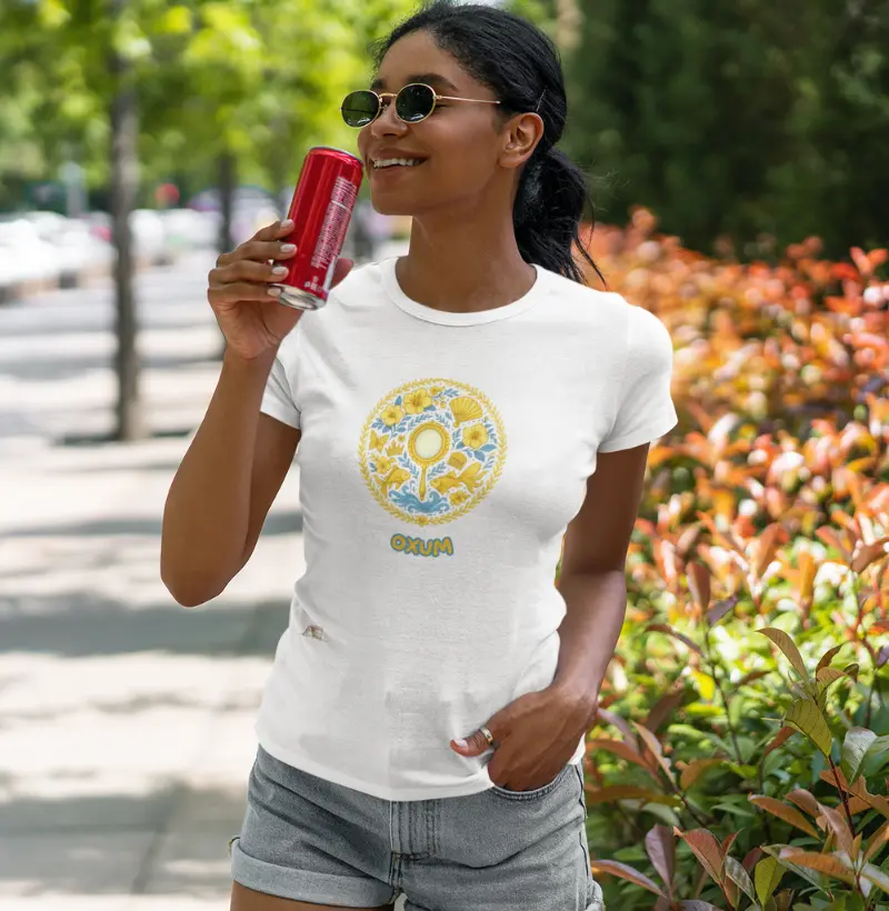 Camiseta Mandala de Oxum – Aruanda ê 100% Algodão