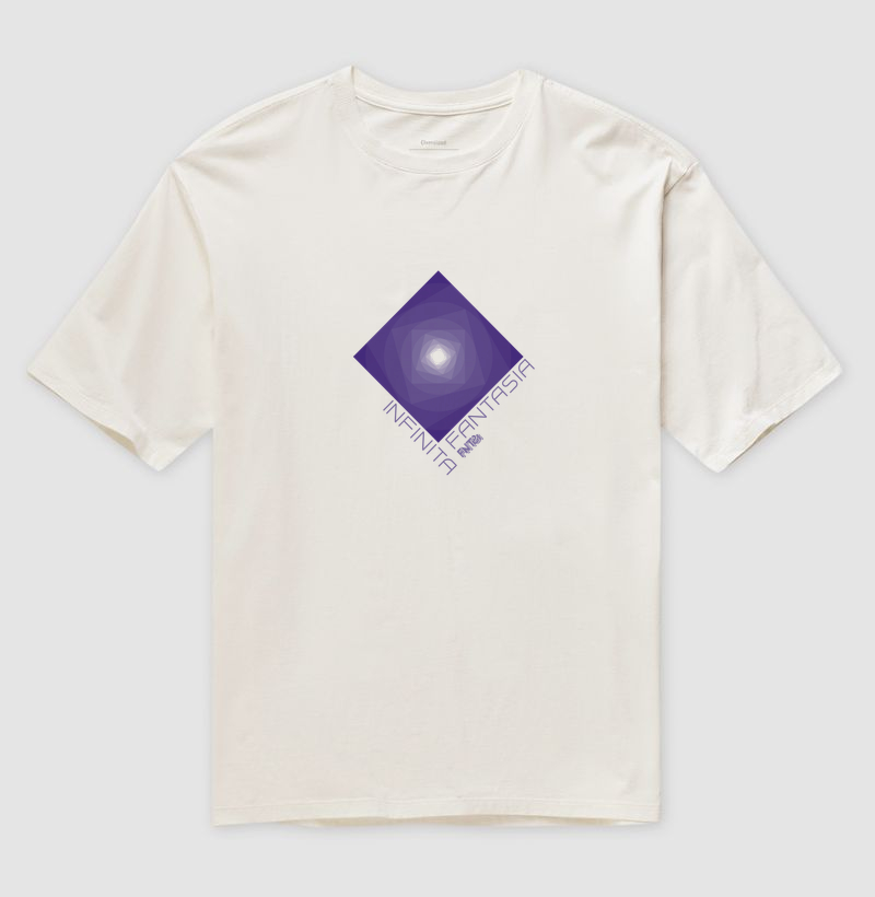 T-SHIRT OVERSIZED "INFINITA FANTASIA" / ROXO ESTAMPA MÉDIA