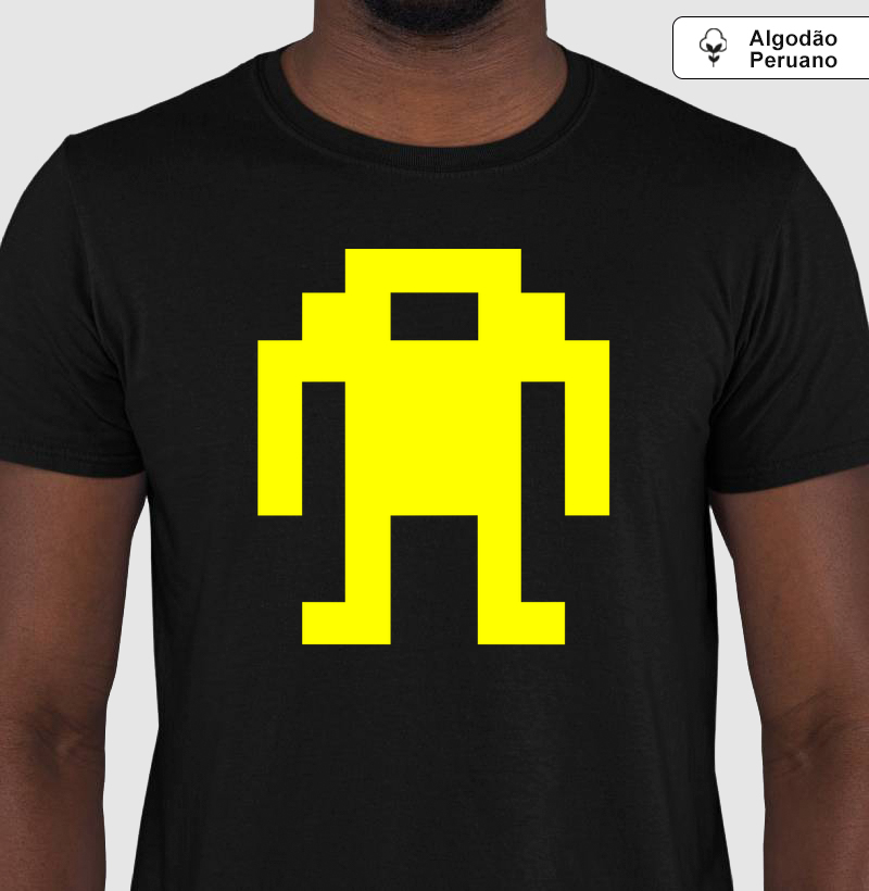Yellow Pixel Droid – Think Tee - Algodão Peruano