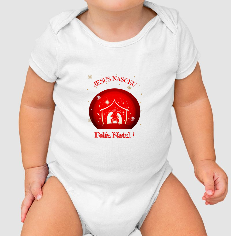 Body de Natal Jesus Nasceu Feliz Natal 