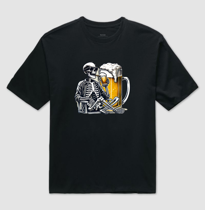 Caveira com cerveja