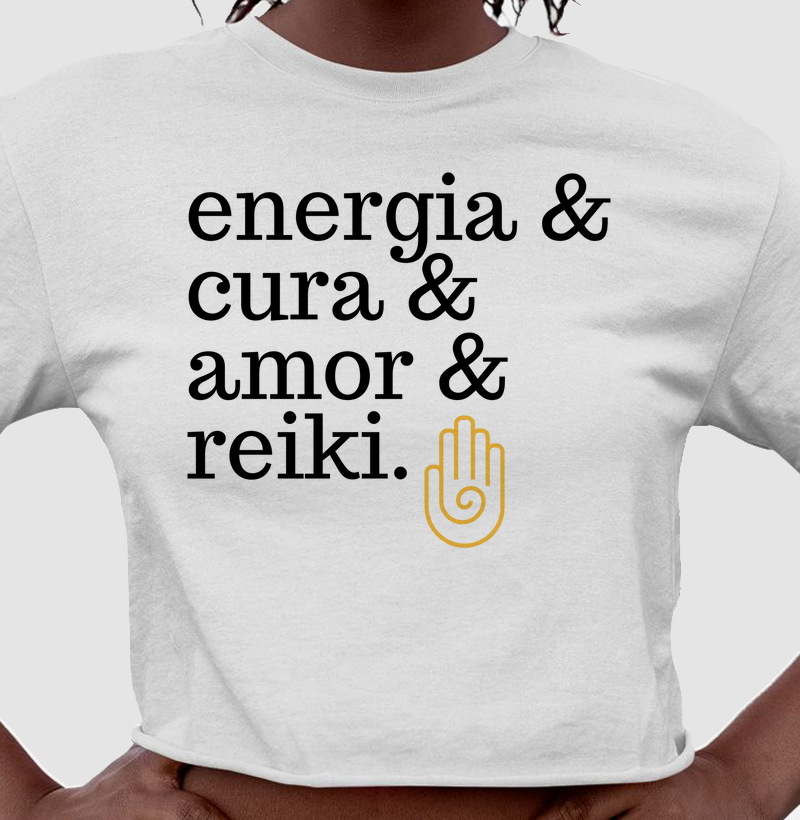 Camiseta cropped energia cura amor reiki
