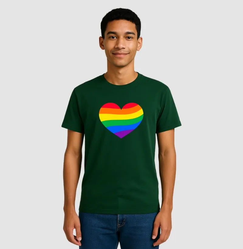 Camiseta Coração Gay Flag