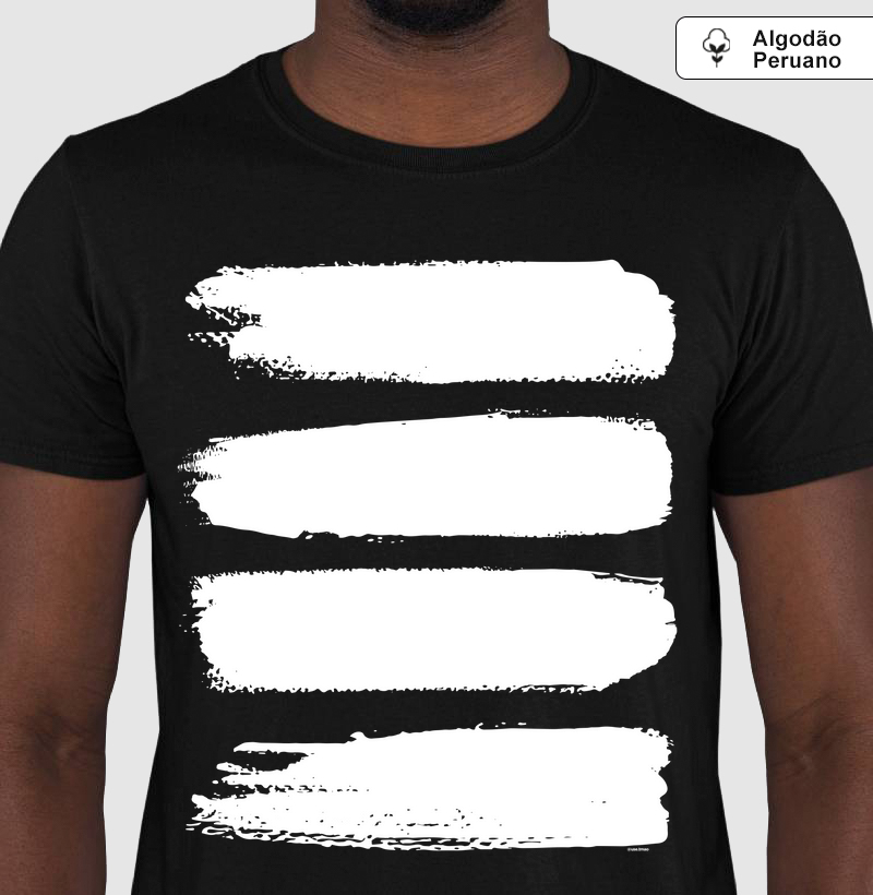  Camiseta Algodão Peruano - Preto e Branco
