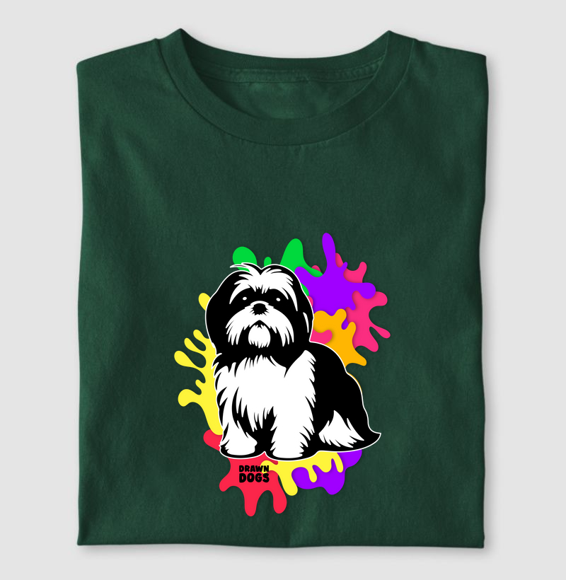 Shih tzu fundo colorido