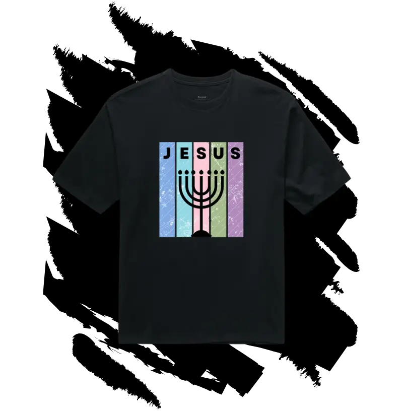 Camiseta Oversized Cristã - candelabro