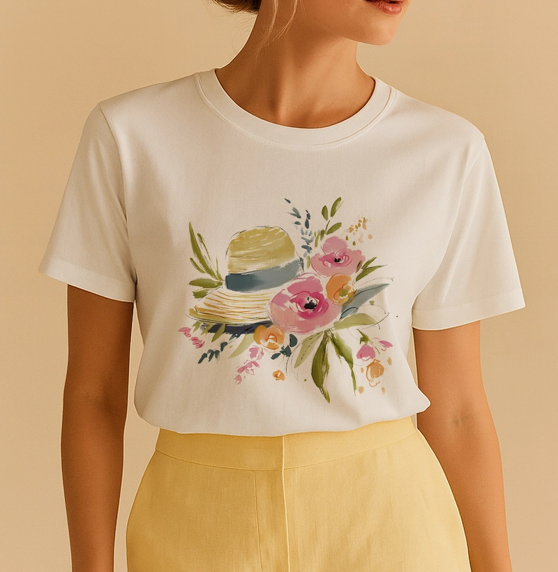 camiseta chapel e flores