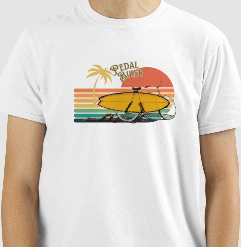 camiseta pedal biker beach vintage