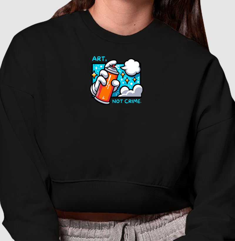 Moletom Cropped Art, Not Crime