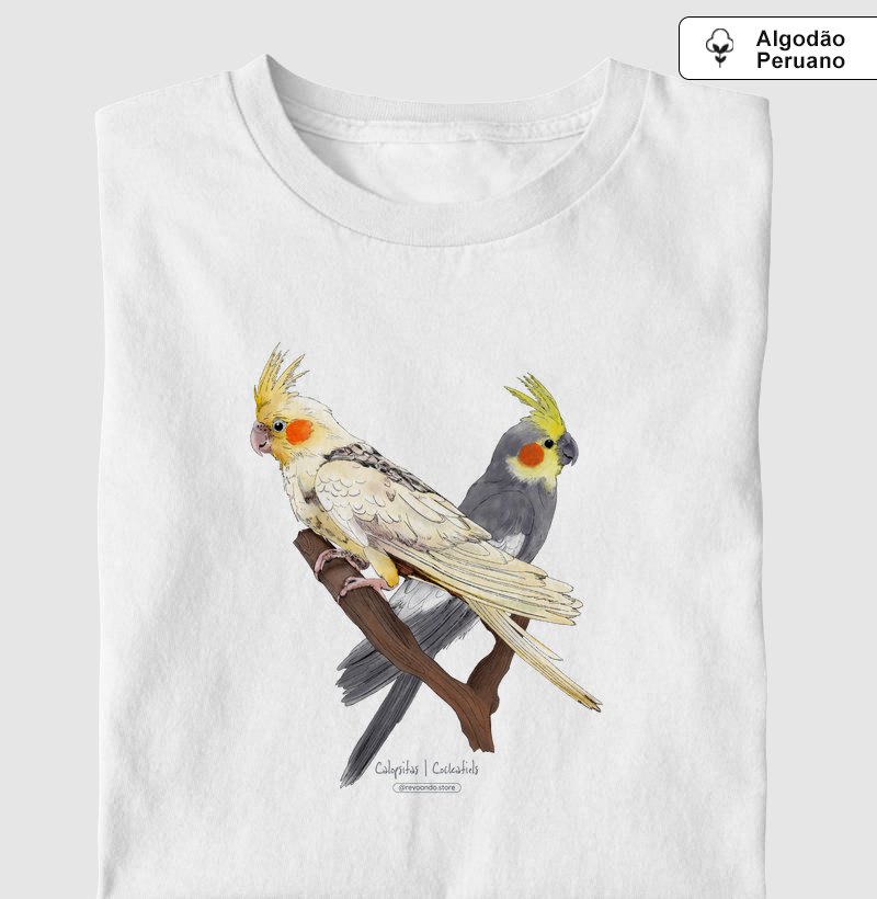 Love Friends - Calopsitas - Algodão Peruano