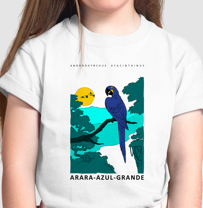 Camiseta Infantil Arara-azul-grande