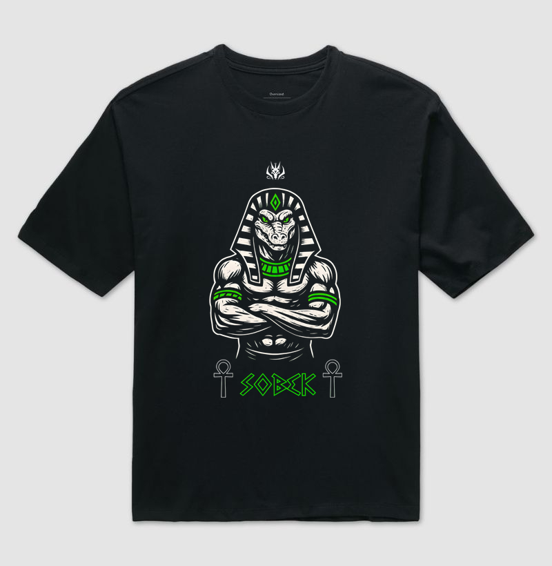 Camiseta Oversized - Sobek (Arte Linocut)