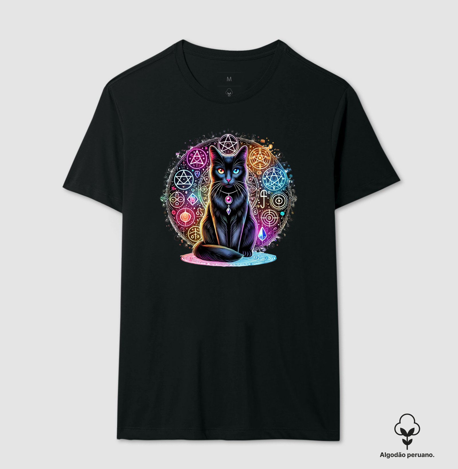 Camisa Gato Preto Protetor Colorido