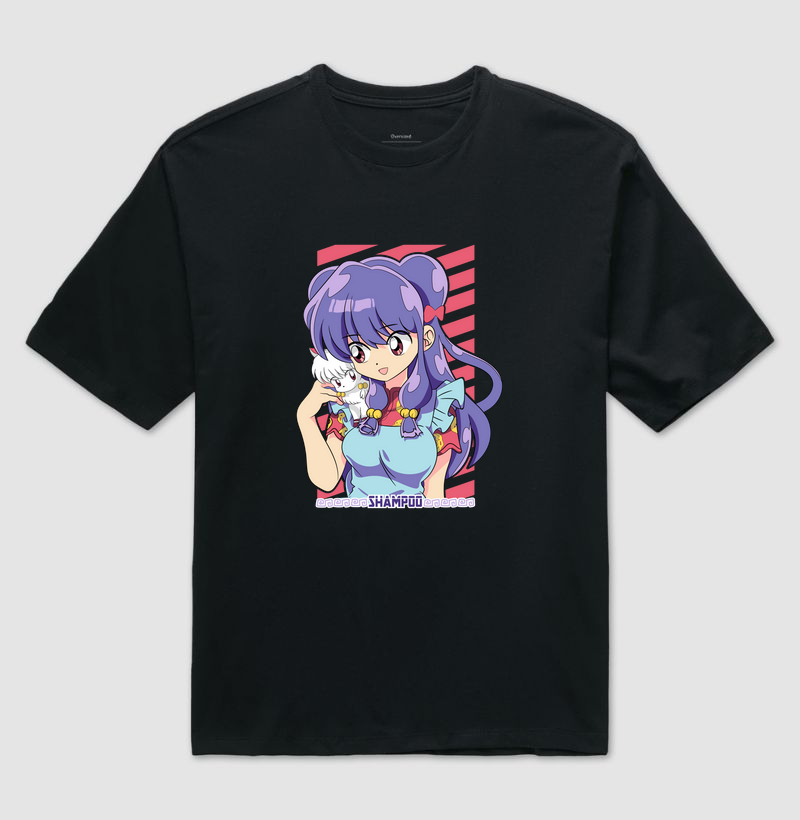 Camiseta Oversized Ranma ½ – Shampoo Cute Warrior Edition