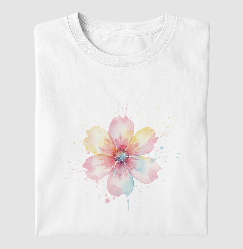 Flor Abstrata em Aquarela