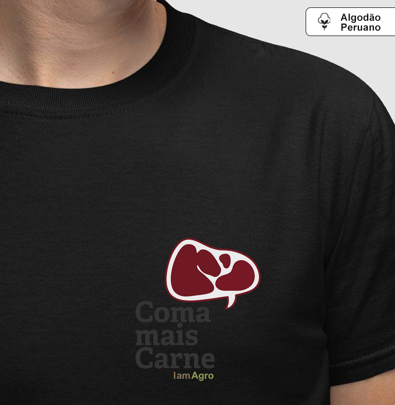 Camiseta Coma mais Carne - bolso
