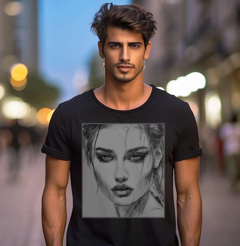 Camiseta Reserva Ink - Desenho Rosto de Mulher Fashion