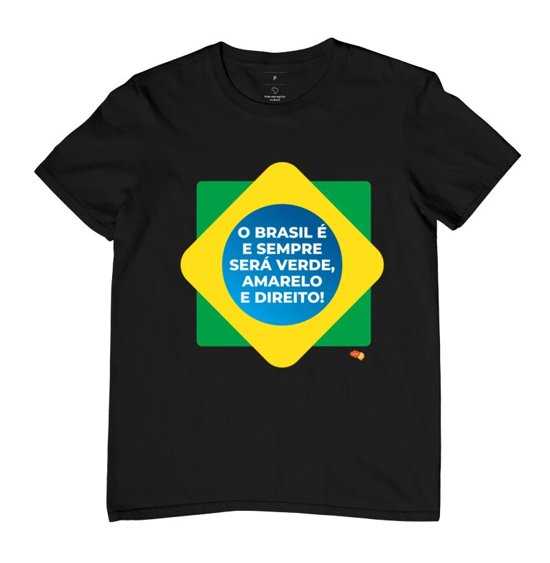 Verde, Amarelo e DIREITO - Camiseta