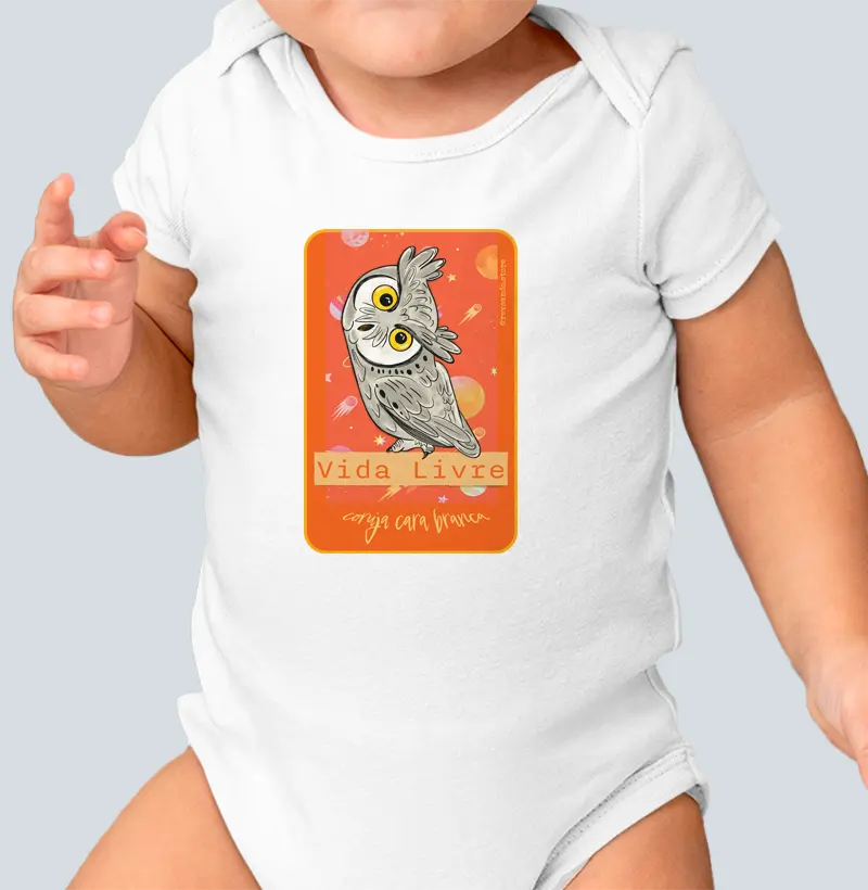 Corujinhas - Coruja Cara Branca Baby Body
