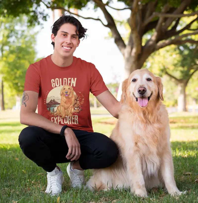 Camiseta Dog Pulse Golden Explorer – Endless Adventure