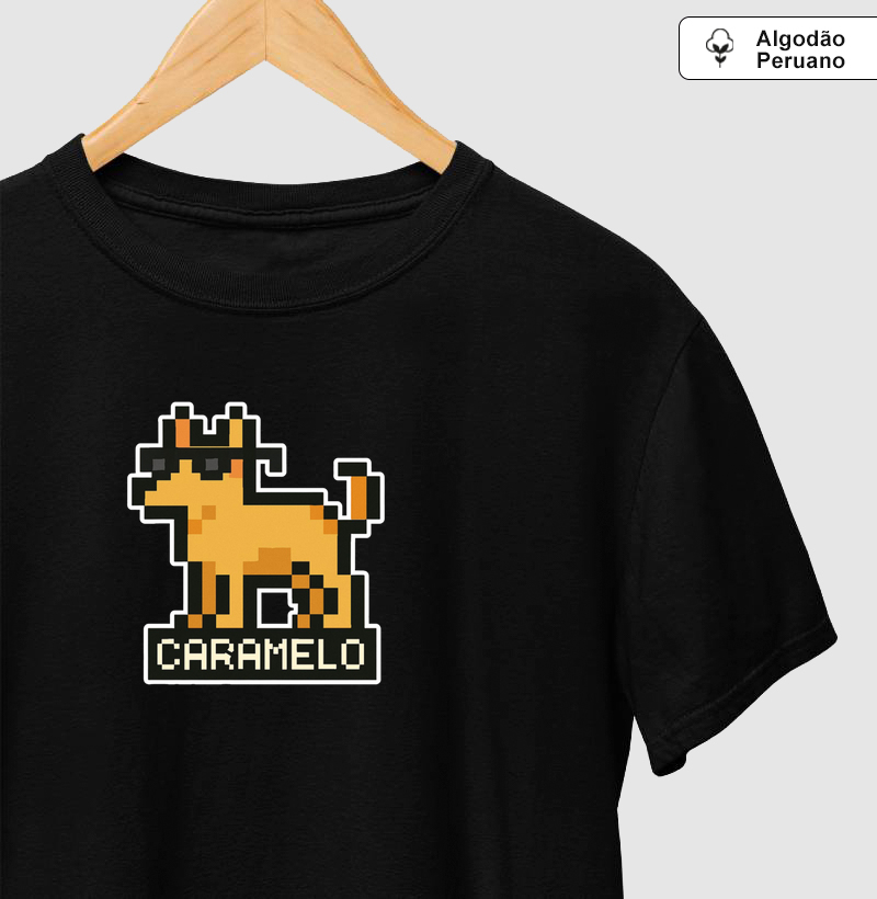 Camiseta Algodão Peruano Caramelo Reset8Bit