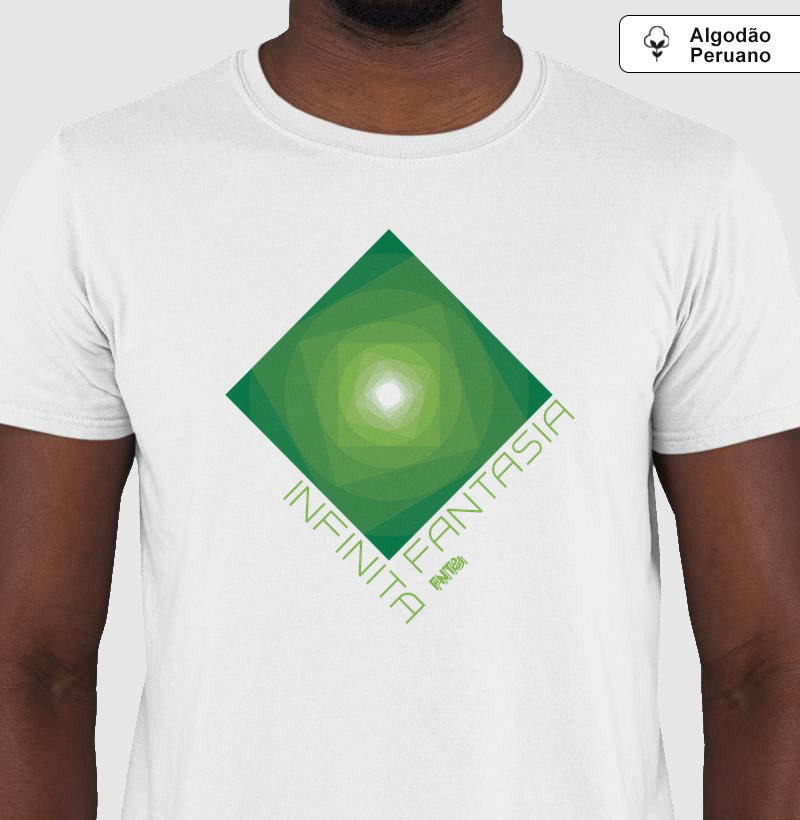 T-SHIRT "INFINITA FANTASIA" / VERDE -ESTAMPA GRANDE (ALGODÃO PERUANO)