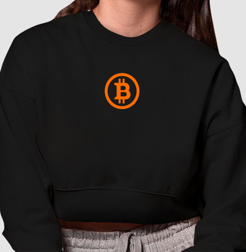 Moletom Cropped B de Bitcoin